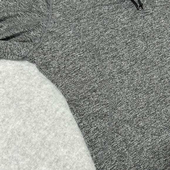 DANSKIN NOW Quarter Zip Shirt L Heather Gray Black Thumb Holes Stretch DRI-MORE - Picture 10 of 10